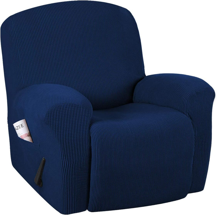 Easy care stretch recliner protector in green, removable and washable, maintaining furniture's pristine condition
