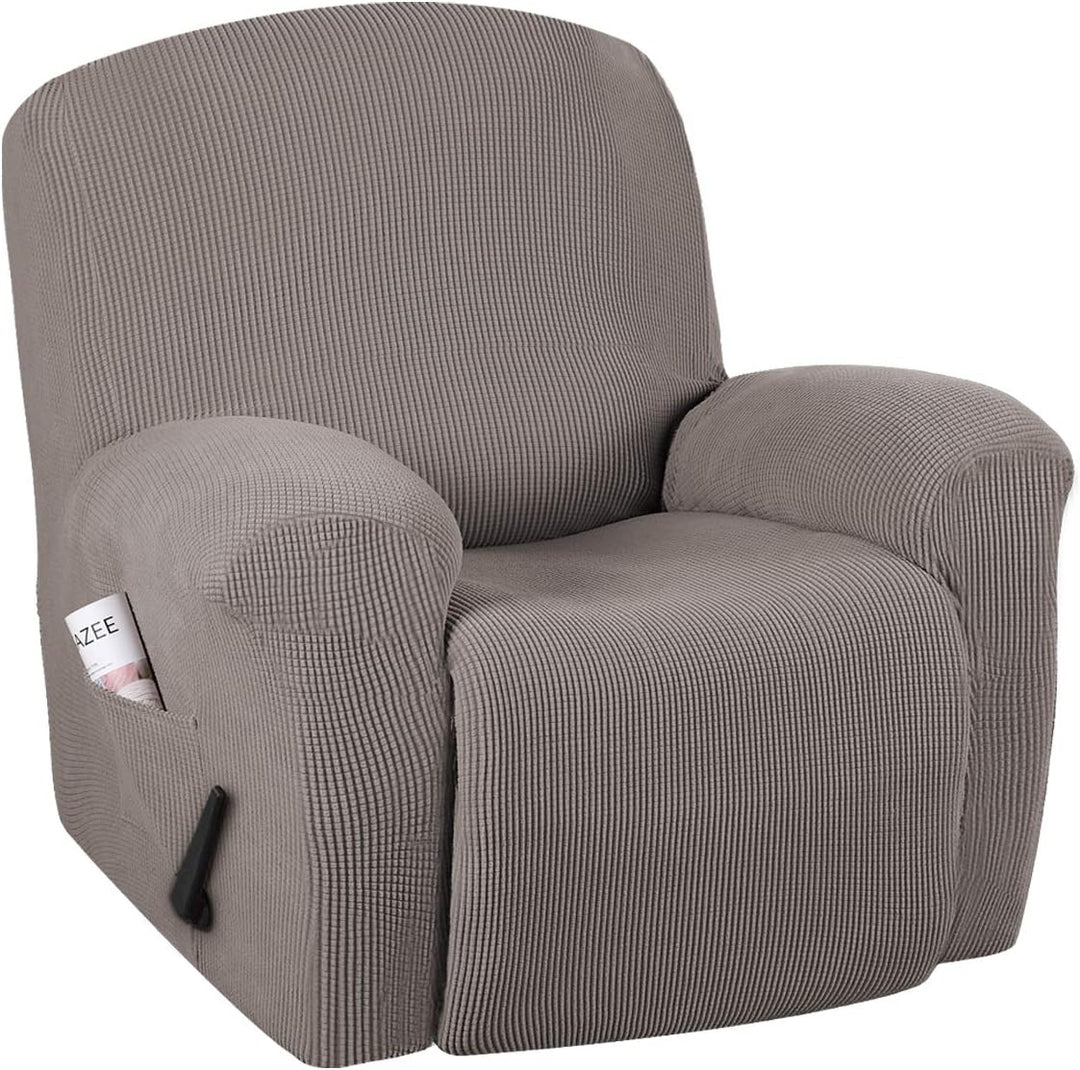 Pet-friendly stretch recliner slipcover in a vibrant red, offering full sofa protection and home decor