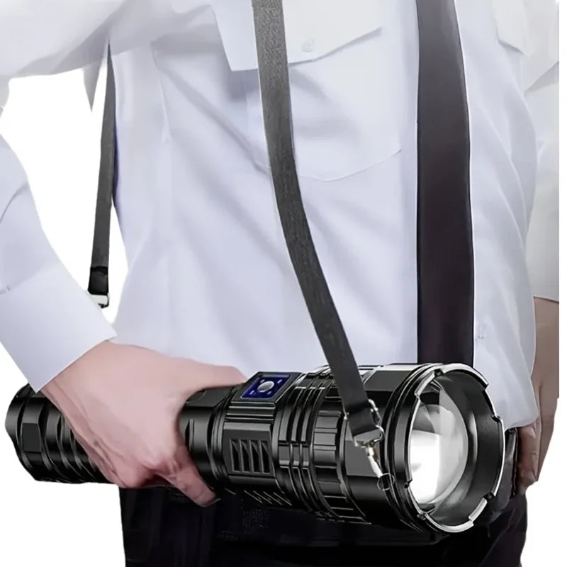 Striker 10000 lumen LED torch, powerful rechargeable flashlight for camping & outdoor adventures
