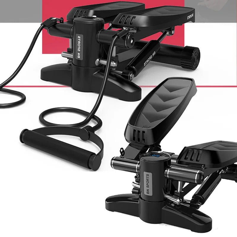 User walking on a Multifunctional Mini Indoor Treadmill, perfect for light jogging and home exercise.