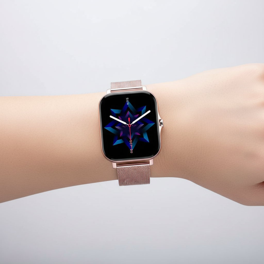 StyleTrack smartwatch with a customizable watch face, personal digital display.