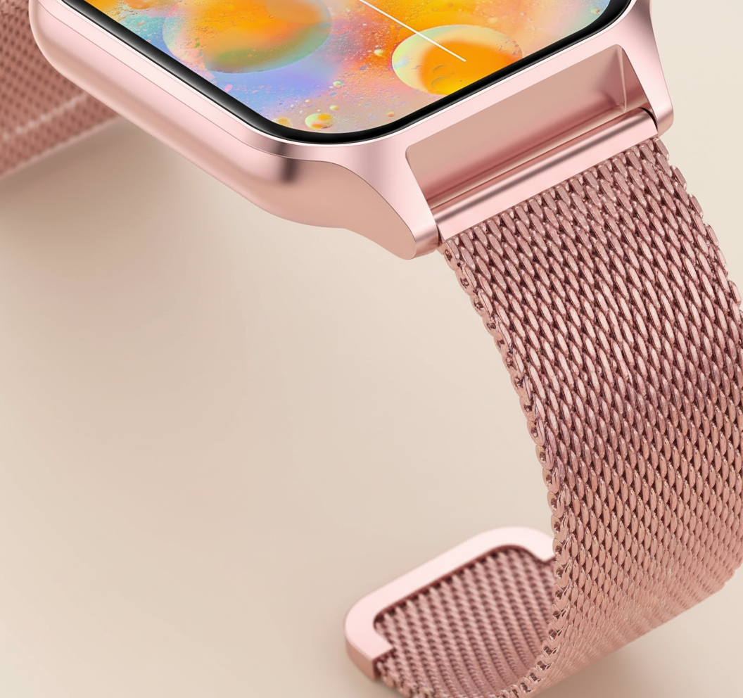StyleTrack smartwatch for men and women, showing call notification on its vibrant display.
