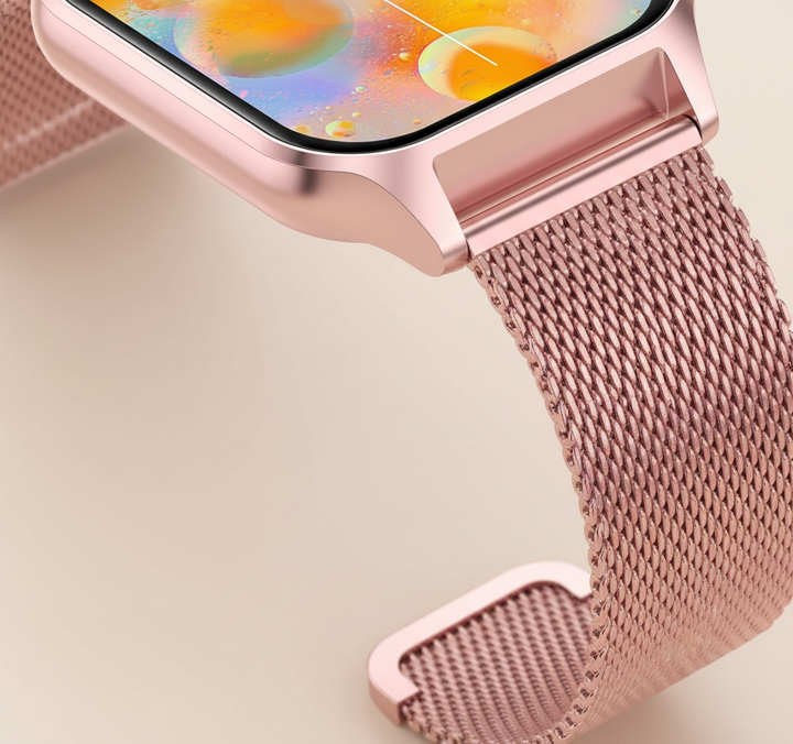 StyleTrack smartwatch for men and women, showing call notification on its vibrant display.