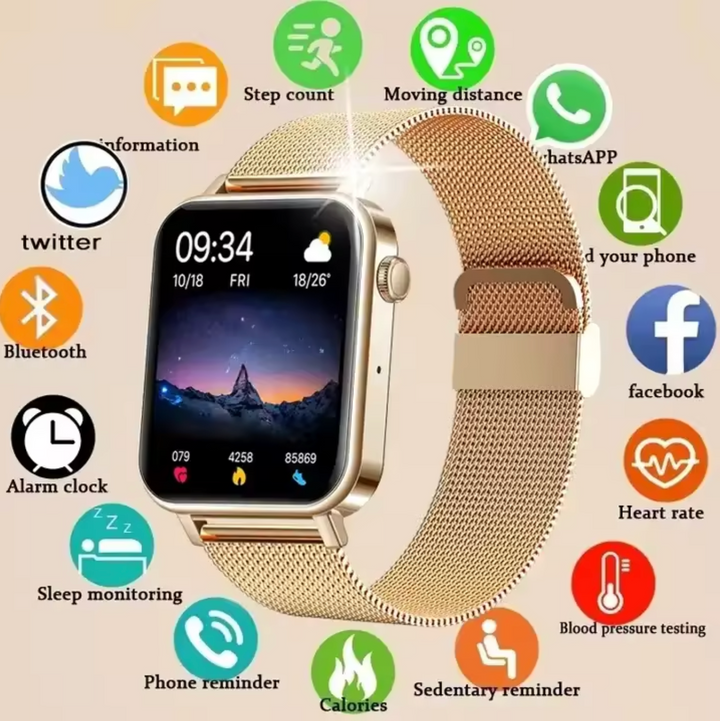 Hand wearing StyleTrack wearable tech, demonstrating its comfortable fit and screen visibility.