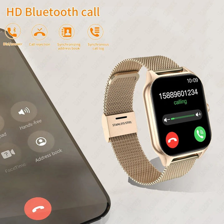 StyleTrack smartwatch with black silicone strap, perfect for sport and daily wear.