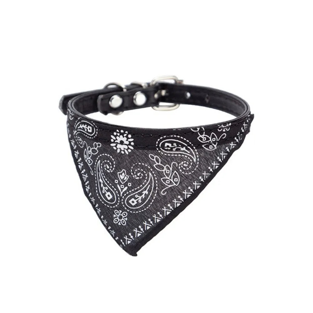 Fashionable feline neck scarf bandana collar, a chic cat accessory for stylish pets.