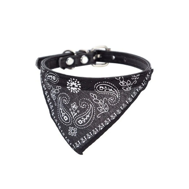 Fashionable feline neck scarf bandana collar, a chic cat accessory for stylish pets.
