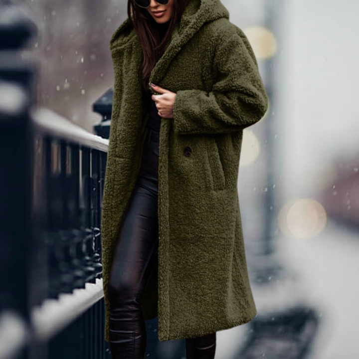 Women's warm long winter coat, perfect for stylish daily wear. Comfortable outerwear for fall & winter fashion.