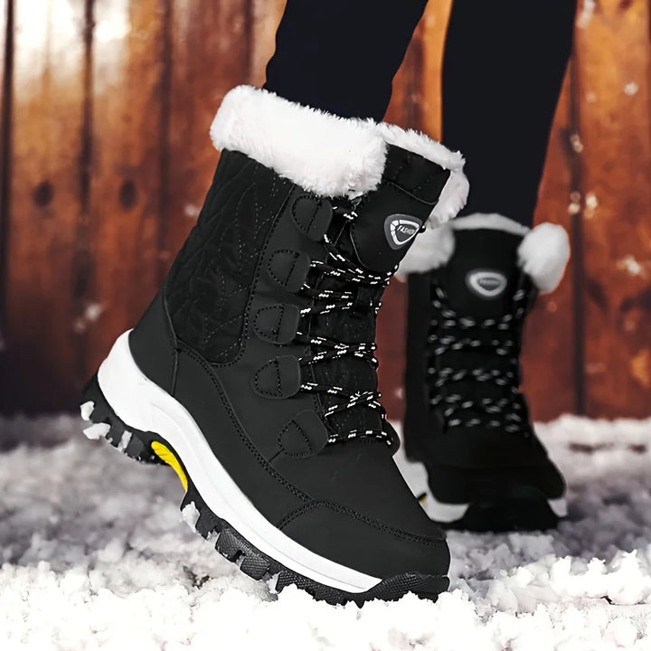 Comfortable Aurora women's winter boots. Warm, mid-calf snow boots for cozy cold weather fashion.