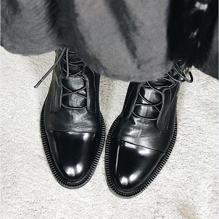 Stylish black refined high boots for women, Liana model, perfect for daily fashion.