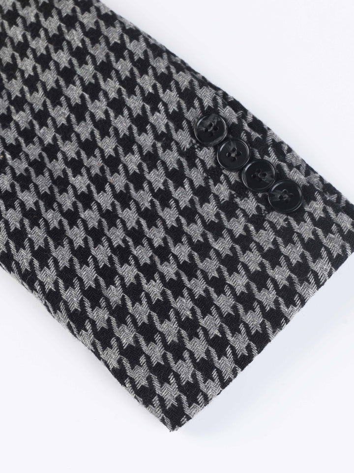 Smart casual double-breasted men's checked blazer, ideal for a sophisticated and stylish look.