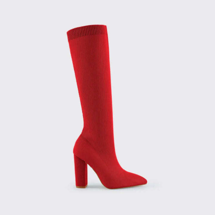 Classic brown women's knee-high boots Sophia. Versatile, comfortable, stylish footwear for everyday fall fashion.