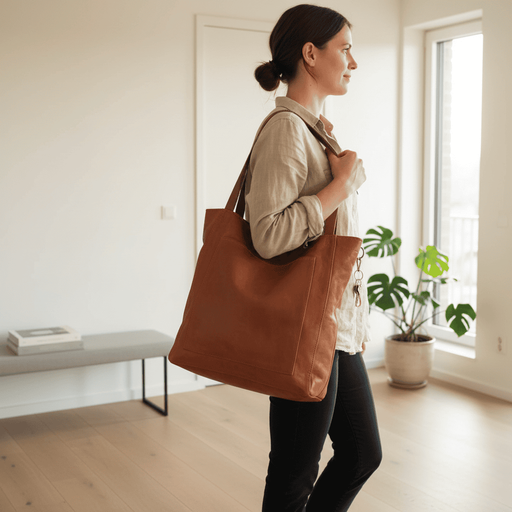 Trendy coffee-colored women's crossbody bag, a stylish and practical daily handbag for travel & fashion accessory.