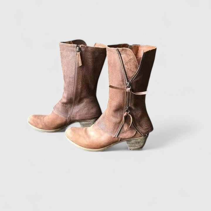 Comfortable women's orthopedic boots in stylish brown, providing excellent support for fall and winter fashion.