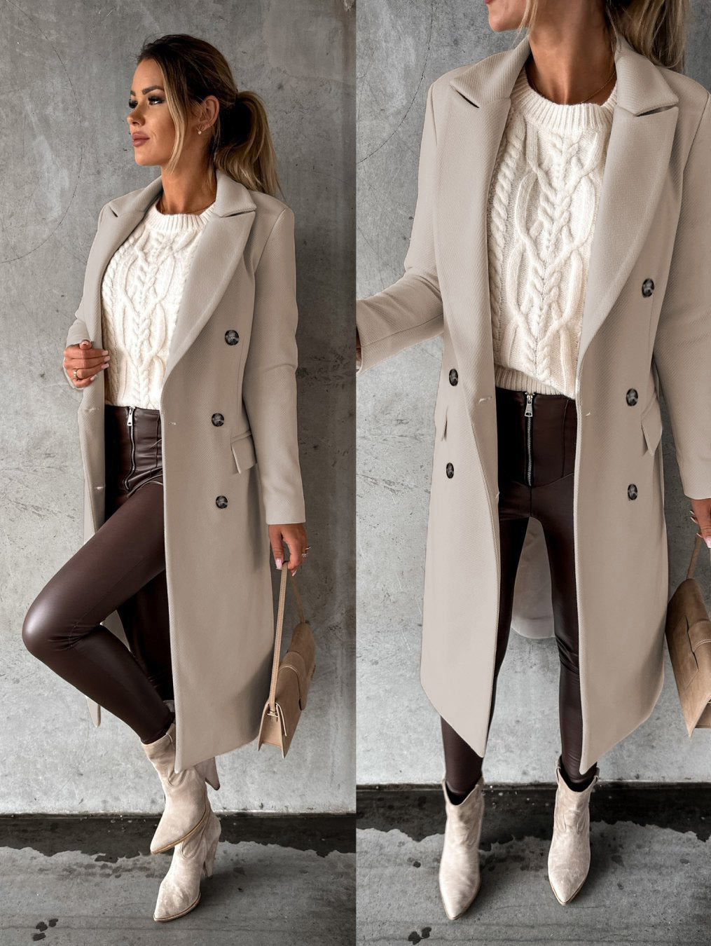 Stylish & comfortable Vivienne long winter coat for women. Hooded outerwear, perfect for fall fashion and winter coziness.