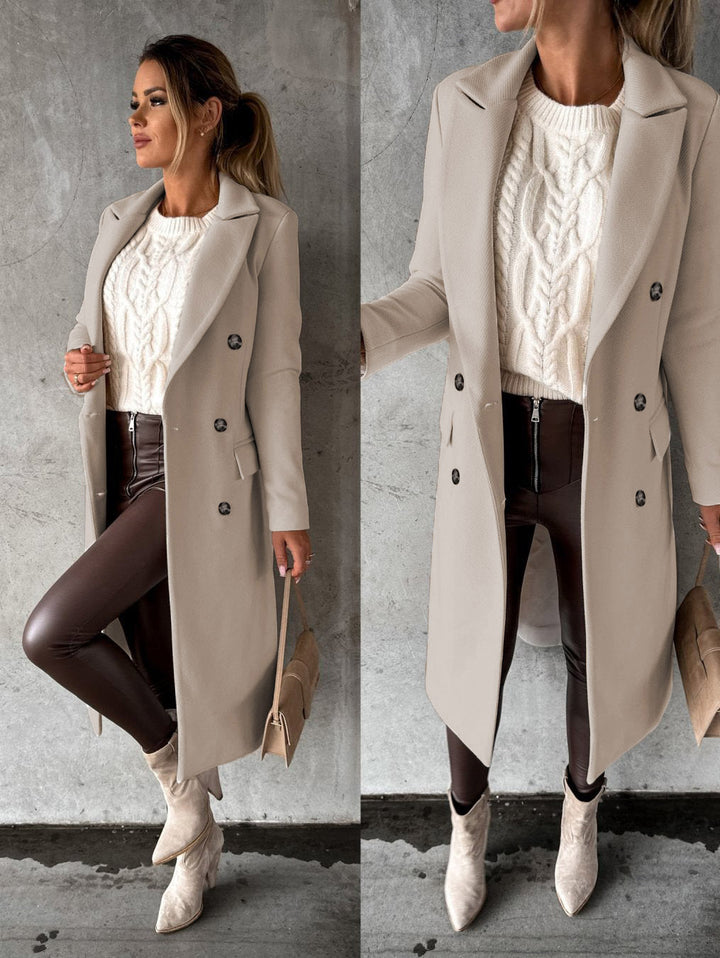 Stylish & comfortable Vivienne long winter coat for women. Hooded outerwear, perfect for fall fashion and winter coziness.