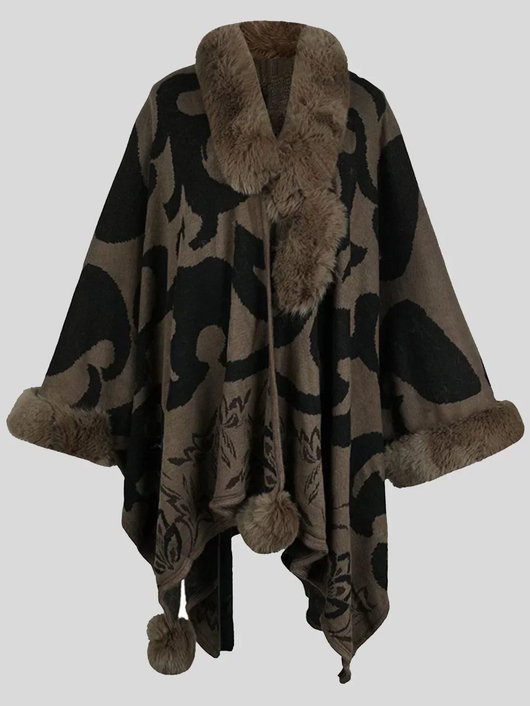 Cozy Elora women's winter poncho; a warm, stylish wrap for versatile fall & winter fashion.