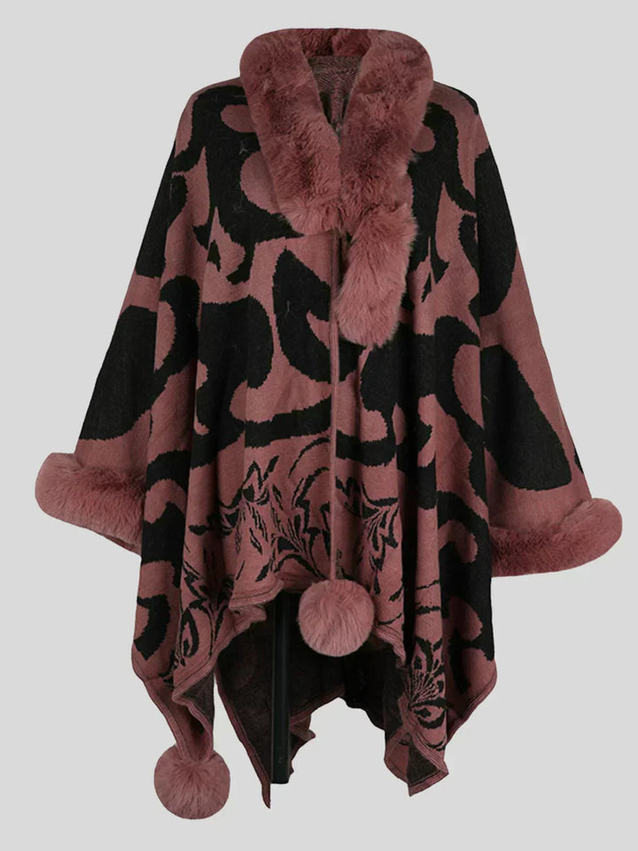 Women's Elora stylish winter poncho, a warm, elegant wrap & cozy shawl for comfortable fall fashion.