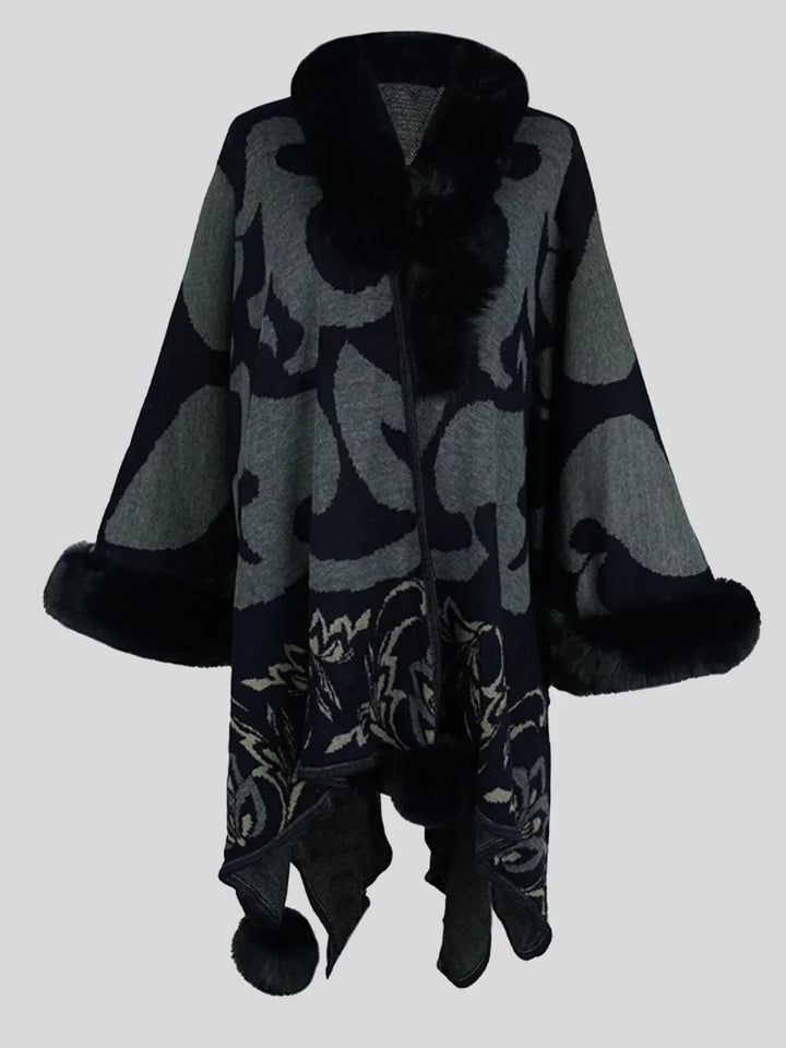 Chic Elora women's winter poncho; a stylish, warm outerwear piece perfect for cold weather layering.