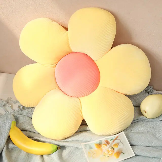 Decorative floral seat cushion, a unique home accent piece.