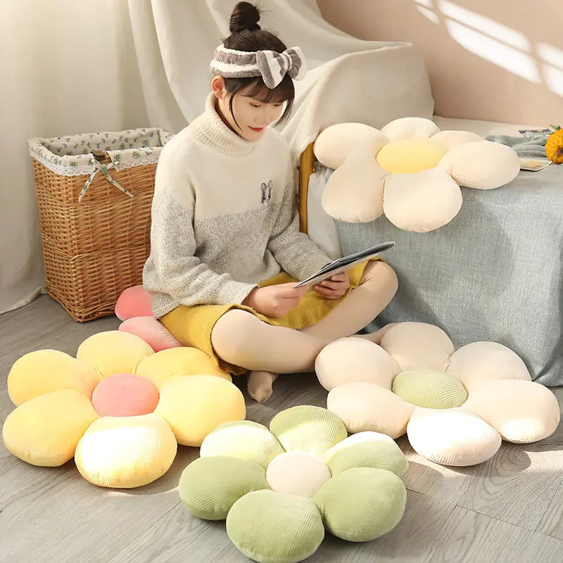 Cozy flower-shaped cushion, adds bliss to any home space.