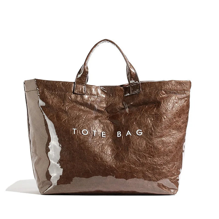 Women's high-gloss shoulder bag, a stylish and durable everyday tote and handbag.