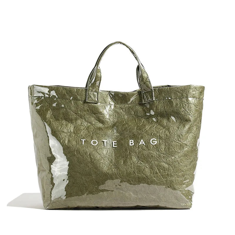 Durable, stylish high-gloss women's tote bag. Perfect everyday handbag or travel shoulder bag.