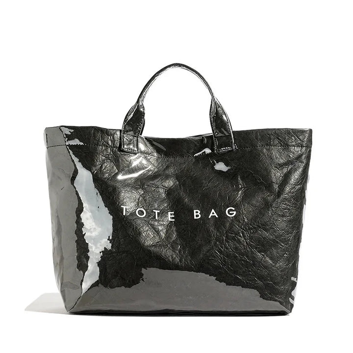 High-gloss women's tote, a versatile and stylish everyday bag, also great for travel.