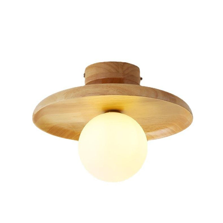 Stylish Japanese ceiling lamp, minimalist wooden light fixture for modern zen home decor.