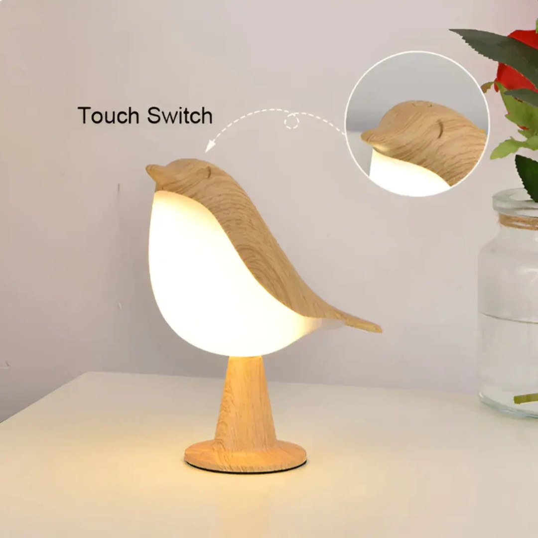 Elegant LED bird lamp, perfect for bedroom or living room mood lighting with built-in aromatherapy.