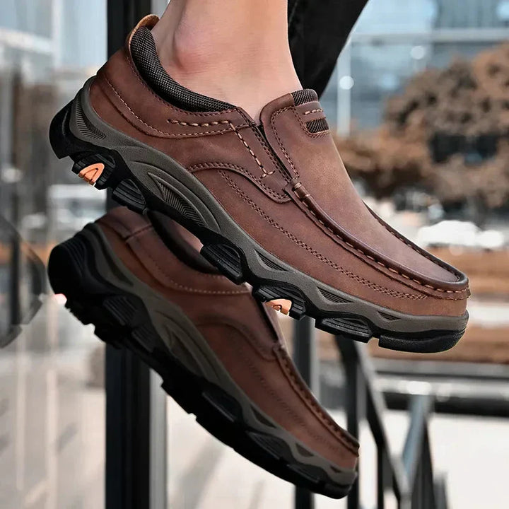 Premium men's orthopedic dress shoes in black, providing ultimate comfort and a sleek look.