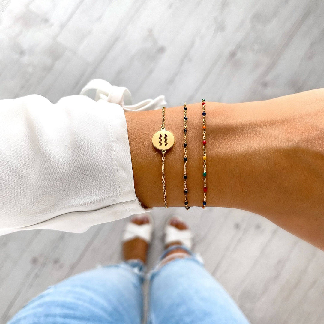 Stylish Lyra Zodiac bracelet for women, gold plated sterling silver, elegant astrology jewelry