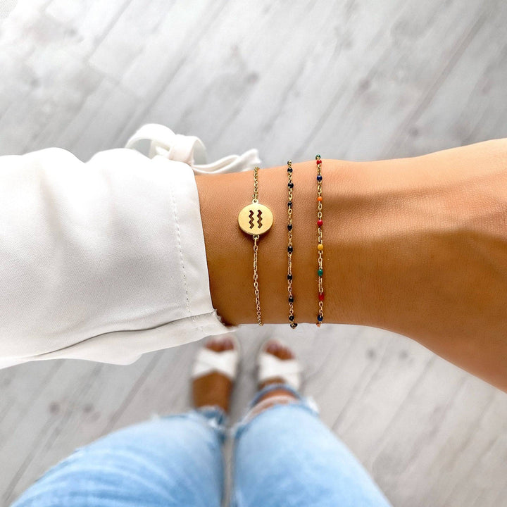 Stylish Lyra Zodiac bracelet for women, gold plated sterling silver, elegant astrology jewelry