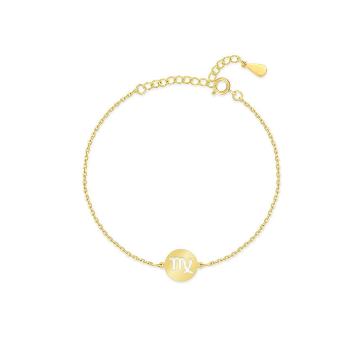 Lyra Zodiac symbol charm on a gold plated silver bracelet, stylish and personalized women's gift