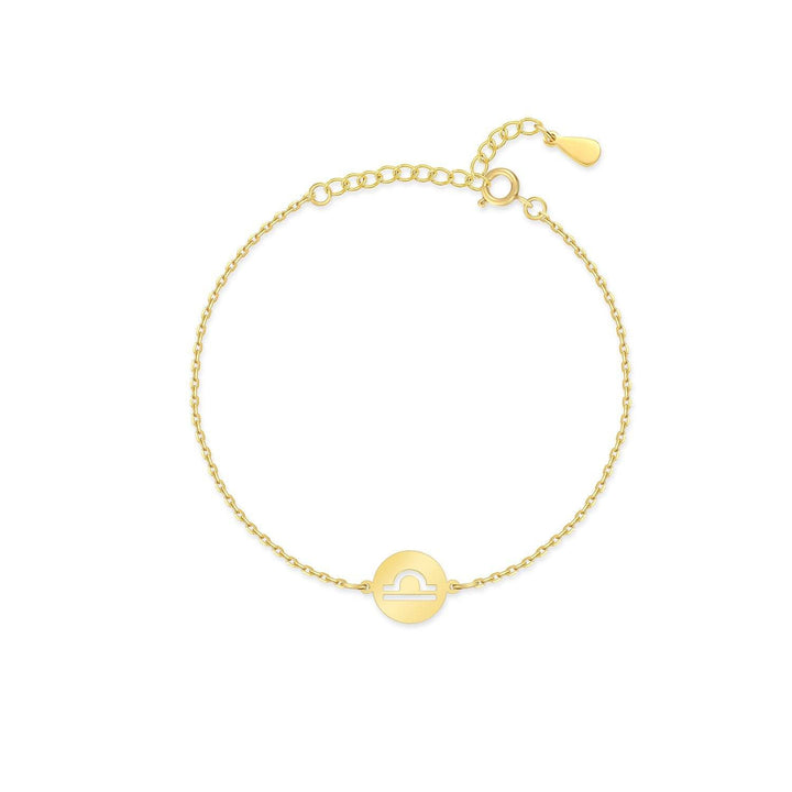 Adjustable Lyra Zodiac bracelet, gold plated sterling silver, a chic women's horoscope accessory