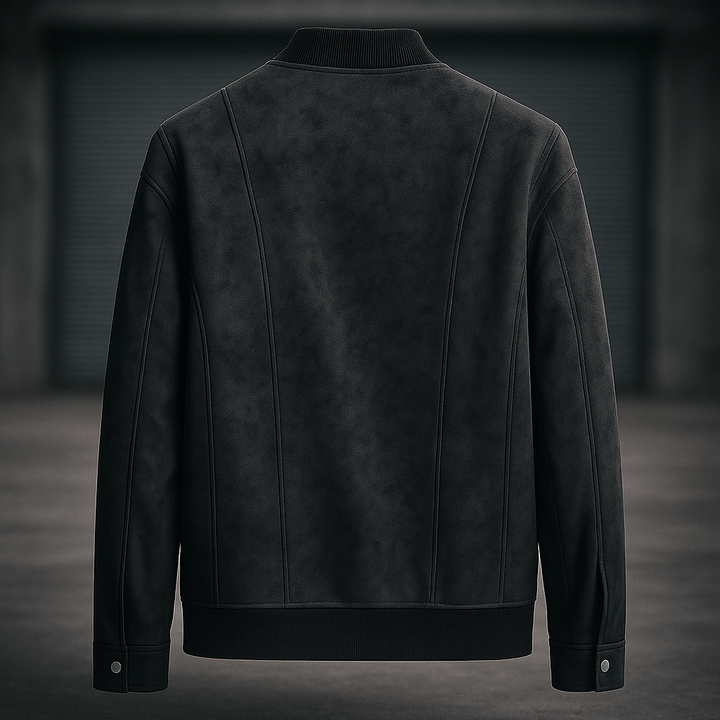 Man strolling in a stylish men's bomber jacket, a key piece for modern streetwear and fall outerwear.