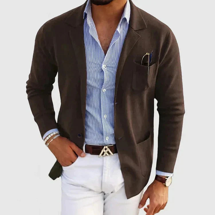 Premium men's stylish blazer. Lorenzo casual jacket with button pockets & a distinct notch lapel collar.