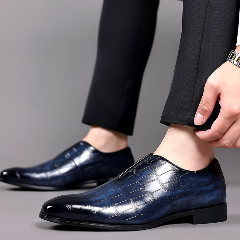 High-quality men's croc-embossed comfort loafers, a stylish and comfortable addition to any wardrobe.