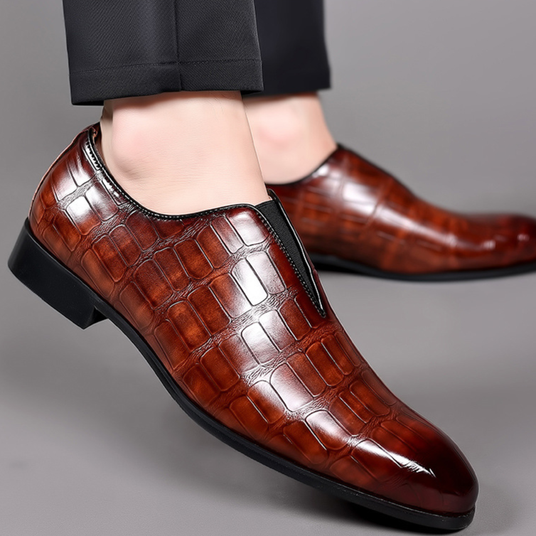 Men's fashion croc-embossed loafers, offering exceptional comfort and a chic slip-on design.