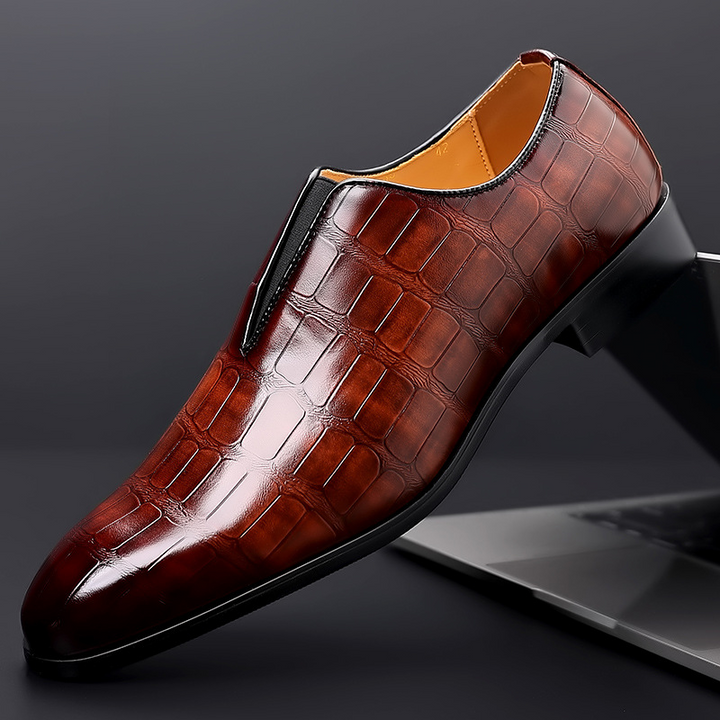 Premium men's croc-embossed loafers, combining stylish design with ultimate comfort footwear.