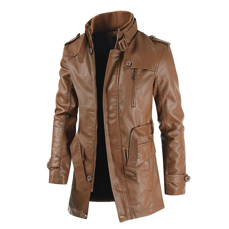 Stylish men's Dexter-style jacket with a stand collar and full zipper, perfect for modern comfort & casual fashion.