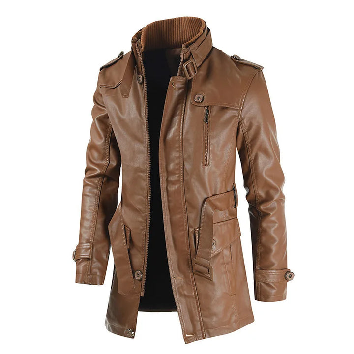 Stylish men's Dexter-style jacket with a stand collar and full zipper, perfect for modern comfort & casual fashion.