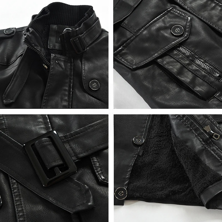Modern men's jacket in Dexter style, offering comfortable wear with a classic stand collar and convenient zipper.