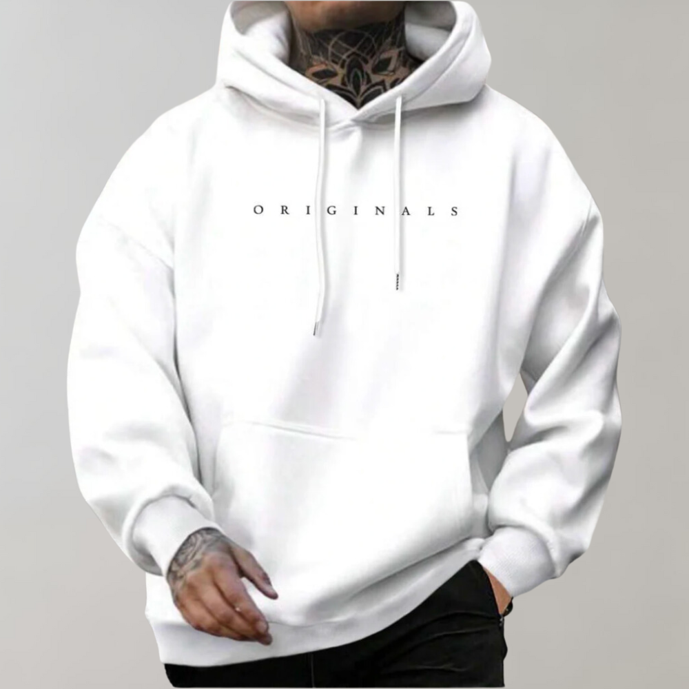 Stylish men's Elias comfort hoodie in a relaxed fit, perfect for casual everyday wear & versatile fashion.
