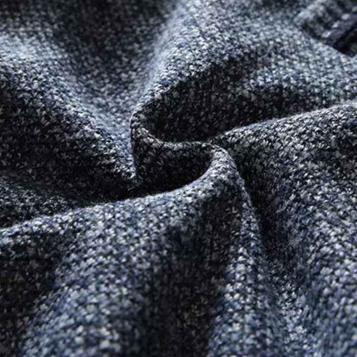 Comfortable & warm men's zip sweater, featuring a high neck design for stylish winter layering.