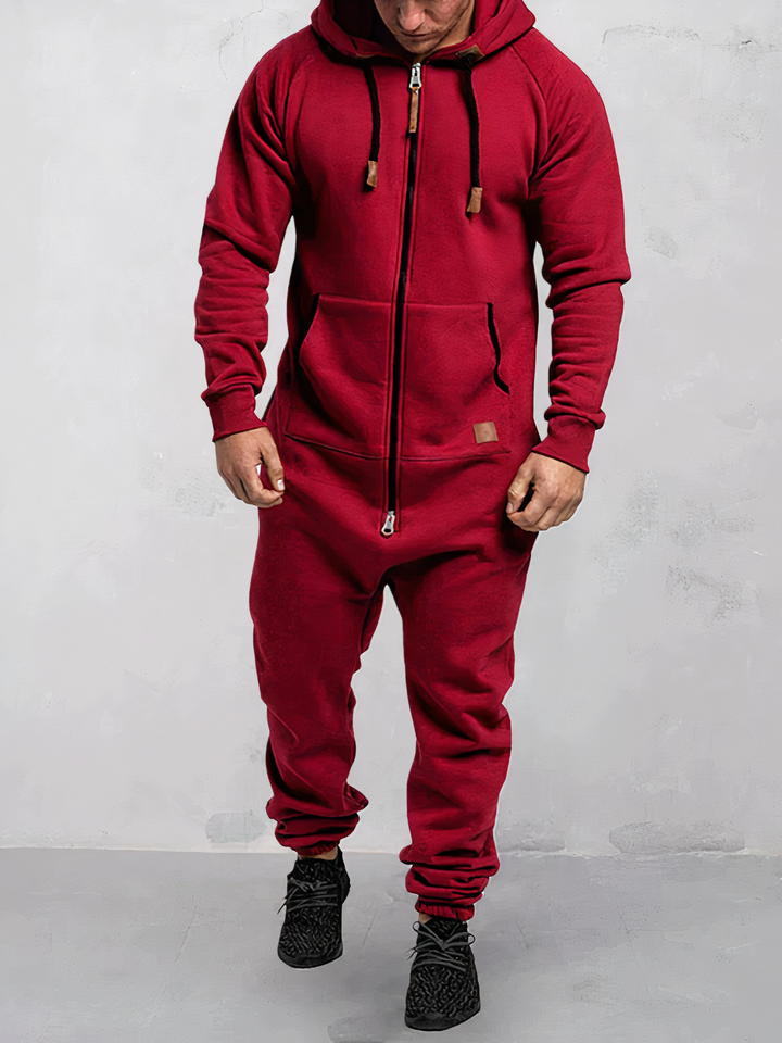 Comfortable men's two-piece hoodie set, ideal for sportswear, jogging, or relaxed lounge wear. Soft fabric.