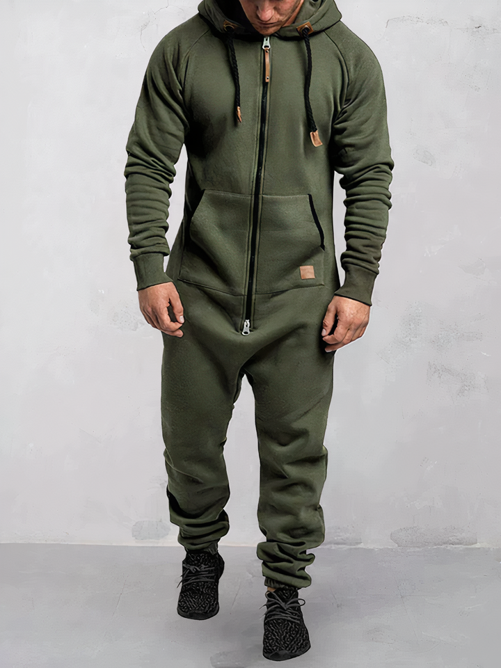 Modern men's fashion hoodie and track pants set, offering comfort and style for any occasion, from gym to casual.