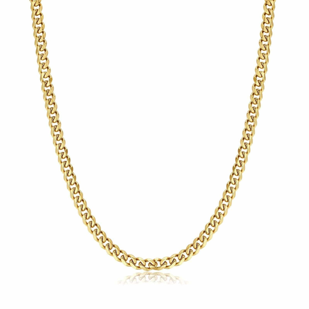Elegant black Cuban link necklace for men. Durable and stylish men's chain, classic fashion jewelry.