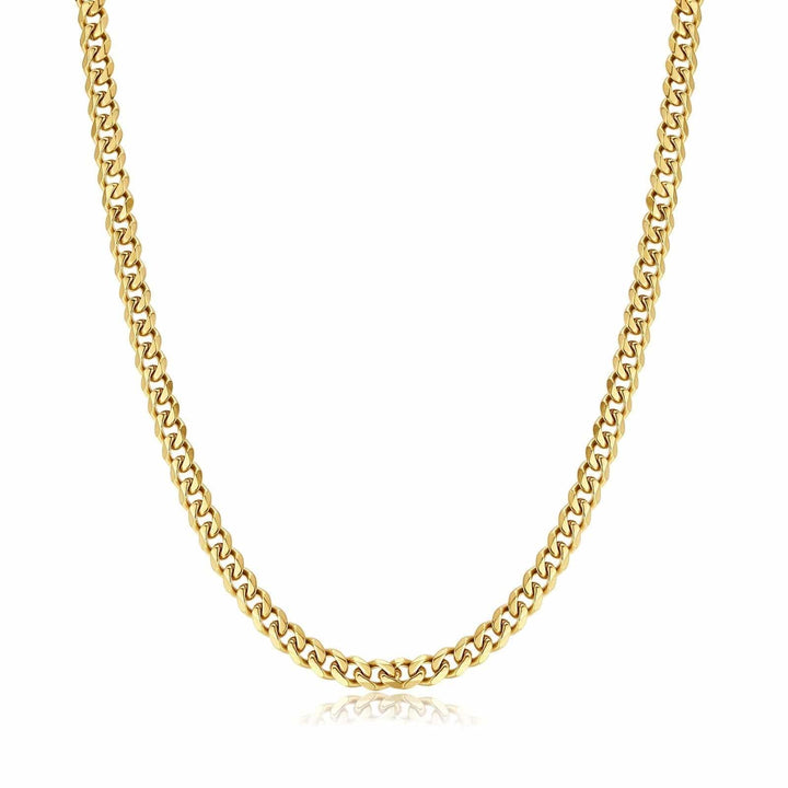 Elegant black Cuban link necklace for men. Durable and stylish men's chain, classic fashion jewelry.