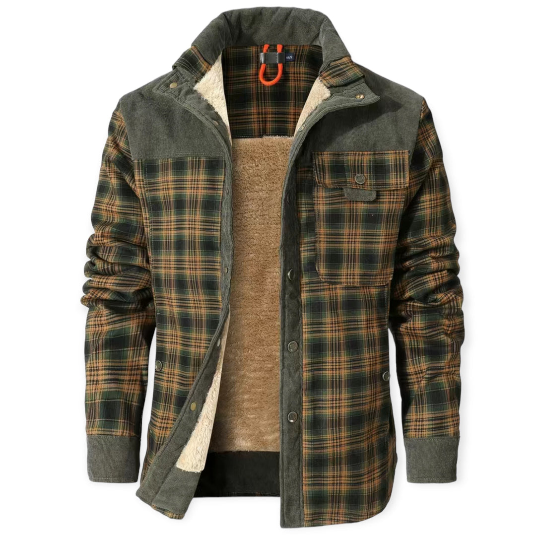 Man wearing a stylish insulated vest, great for casual outdoor activities in winter.